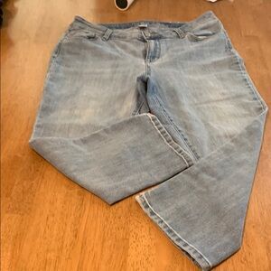 Westport Blue Straight Leg Jeans with Distressed Finish